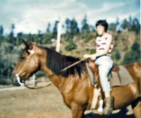 April Reeves Horsemanship at the age of 9 riding at a ranch